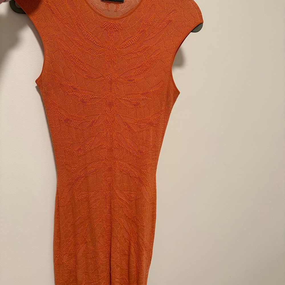 Alexander McQueen Vibrant Orange Midi Dress